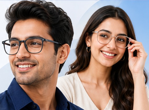 Vision Gallery customers wearing eyeglasses